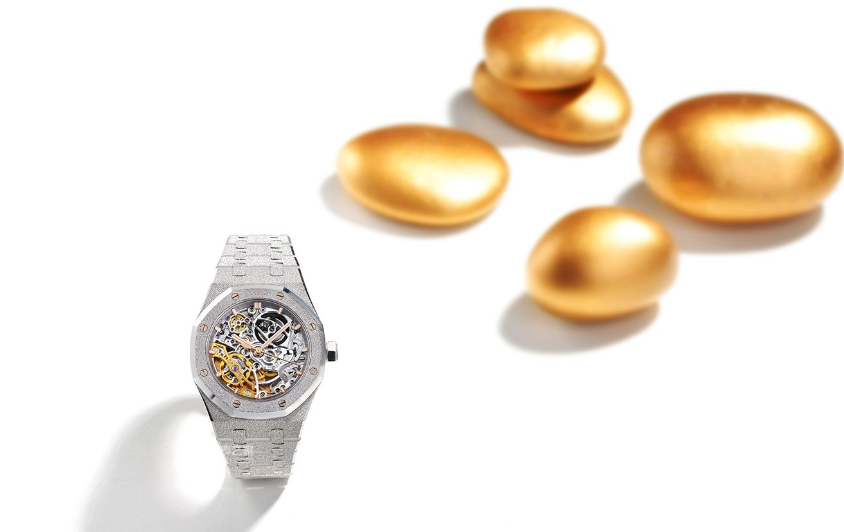 Dazzling Replica Audemars Piguet Royal Oak series double balance wheel skeleton watch